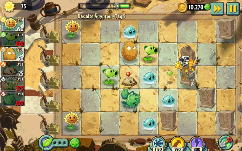 Plants vs. Zombies 2 Spielfeld