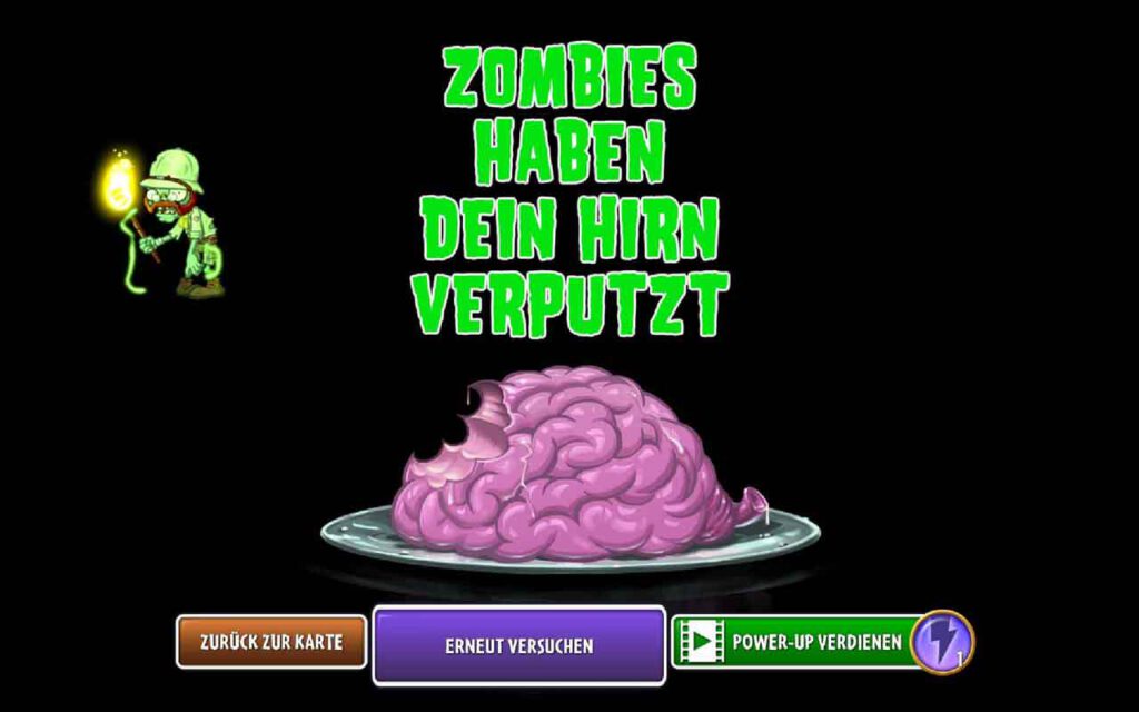 Level in Plants vs. Zombies 2 nicht geschafft - wiederhole ihn einfach.