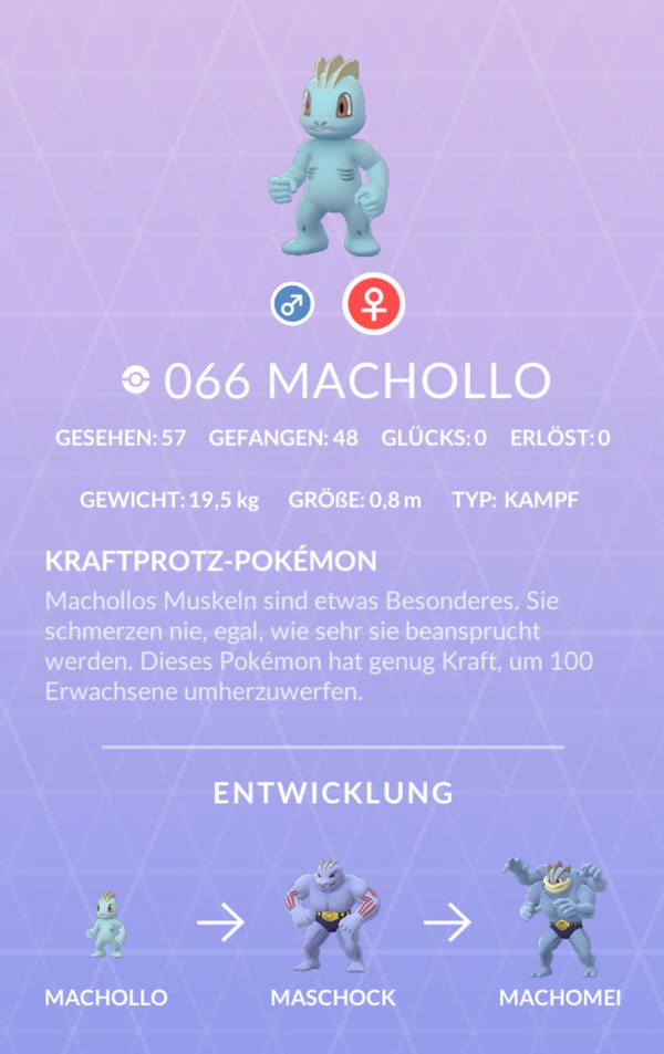 Machollo im PokéDex