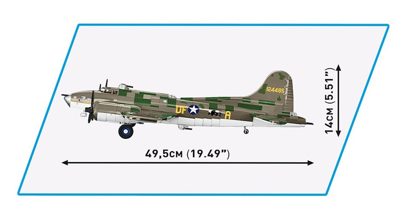 COBI 5749 Boeing B-17F Flying Fortress Memphis Belle Executive Edition Maße des Modells