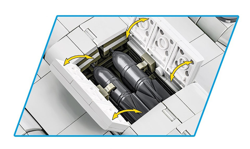 COBI 5749 Boeing B-17F Flying Fortress Memphis Belle Executive Edition Feature Bomben im Innenraum