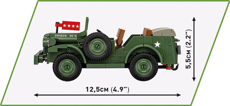 COBI 3111 Dodge WC-56 Command Car Seitenansicht Maße