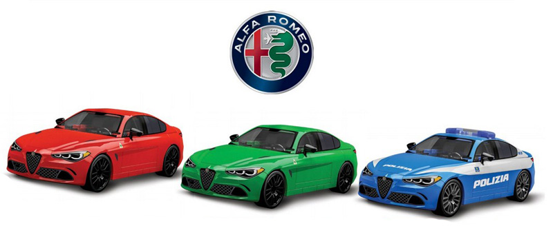 COBI Alfa Romeo Neuheiten 2024 Alfa Romeo Giulia Quadrifoglio 24604 24605 24606