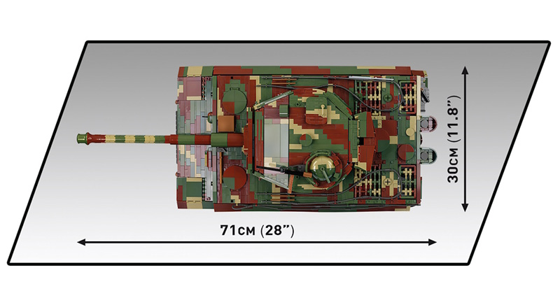 COBI 2807 Panzer VI Ausf. E 1:12 Set Draufsicht Maße