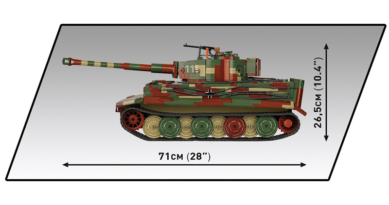 COBI 2807 Panzer VI Ausf. E 1:12 Set Seitenansicht Maße