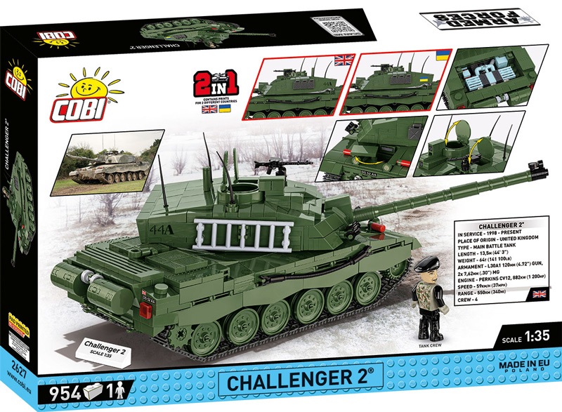 COBI 2627 Challenger 2 Neuheit Box Rückseite